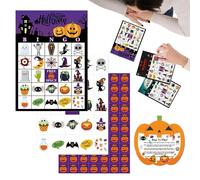 Fun Card Games for Kids, 24 Player Halloween Bingo Play Set, Paper Gathering Table Toy, Ideal for Family, Camping, Home, Social Events, School, Classroom, Homeschool, Vacation, Festive Parties, Travel