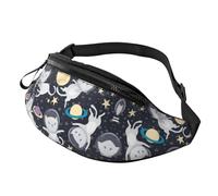 Fun Cat - Riñonera unisex con estampado de astronauta, accesorio de viaje para gafas de sol, carteras, pasaportes y llaves