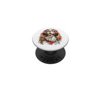 Fun Cavalier King Charles con Auriculares ranurando música PopSockets PopGrip Adhesivo