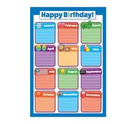 Fun Celebration Poster Colorful Balloons and Confetti Wall Art for Preschool Kindergarten Class Decor(Framed,12x18inch(30x45cm))