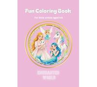 Fun Coloring Book - Enchanted World: Kawaii Unicorns, Fairies, Princesses & Mermaids | Cute Designs for Girls Ages 4-8 | Easy & Relaxing