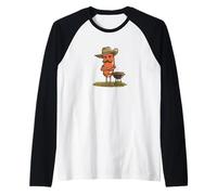Fun Cowboy Weenie con Barba Bigote para Barbacoa y Perritos Calientes Camiseta Manga Raglan
