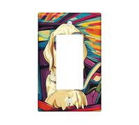 Fun - Cubierta decorativa para interruptor de perro labrador retriever de 1 banda, cubierta de placa de pared de arte pop Chien, tamaño estándar, placa frontal eléctrica de cachorro para decoración de