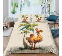 Fun desert animal Funda de Edredón 3 Piezas Compuesto Impresión 3D Cierre de Fun desert animal ilustración Funda Edredon Fundas de Almohada Suave Transpirable for niños y niñas Double（200x200cm）