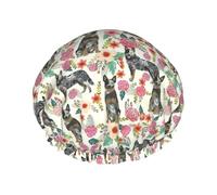 Fun Dogs - Gorros de ducha reutilizables para mujeres y hombres, impermeables, antideslizantes, de secado rápido, gorra grande, pelo largo y corto