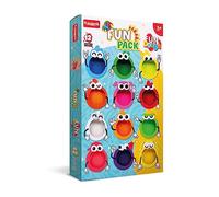Fun Dough Funskool Pack Divertido con 12 Botes de Masa Multicolor (50 g c/u) | para Moldear, Esculpir y Crear | Fomenta la Creatividad y Motricidad Fina | para Niños de 3+ Años