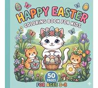 Fun Easter Coloring Book for Kids Ages 3-8: Cute Bunnies, Chicks and Easter Eggs | 50 Fun and Easy Coloring Pages | Large 8.5 x 8.5 Square Coloring Book