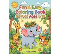 Fun & Easy Coloring Book for Kids Ages 4-10: Fruits, Vegetables, Fish, Kites and Houses - Big, Bold & Simple Designs