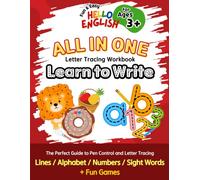 Fun & Easy Hello English All-in-One Letter Tracing Workbook for Kids: Learn to Write: The Perfect Guide to Pen Control and Letter Tracing: Lines, ... Fun Games for Ages 3+ (Black & White version)