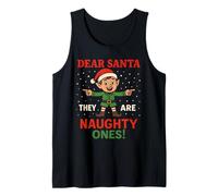 Fun Elf Dear Santa They Are The Naughty Ones Christmas Humor Camiseta sin Mangas