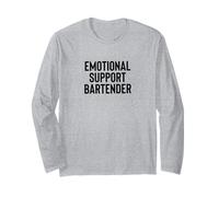 Fun Emotional Support Bartender Therapy Joke Manga Larga