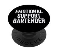 Fun Emotional Support Bartender Therapy Joke PopSockets PopGrip Adhesivo