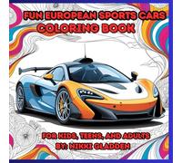 fun European sports cars: coloring book for teens and adults