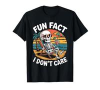 Fun Fact I Don't Care Funny Dichos Cita Esqueleto Verano Camiseta