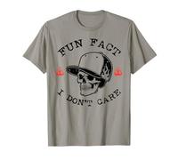 Fun Fact I Dont Care Skull Cap Divertido Dicho Humor Mujeres Hombres Camiseta