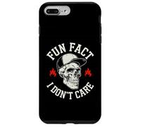 Fun Fact I Don't Care Skull Funny Sarcástico Diseño Carcasa para iPhone 7 Plus/8 Plus