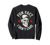 Fun Fact I Don't Care Skull Funny Sarcástico Diseño Sudadera
