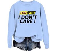 Fun Fact I Don't Care Sudadera con capucha Fun Fact I Dont Care, Azul (carolina blue), S
