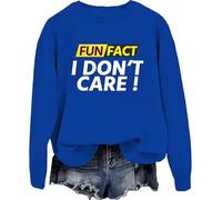 Fun Fact I Don't Care Sudadera con capucha Fun Fact I Dont Care, azul real, L