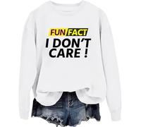 Fun Fact I Don't Care Sudadera con capucha Fun Fact I Dont Care, blanco, M