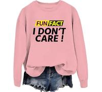 Fun Fact I Don't Care Sudadera con capucha Fun Fact I Dont Care, rosa, XL