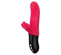 Fun Factory Bi STRONIC FUSION - impulsor y vibrador recargable para ella y el movimiento realista rojo de silicona medica