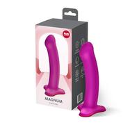 Fun Factory Magnum | Dildo XXL de silicona | anal y vaginal | encaje aplanado para punto G y próstata | compatible con arnés con correas | Dildo con base de succión