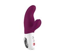 FUN FACTORY Rabbit Vibrator MISS BI (Grape), juguete sexual dildo para mujeres, vibrador dual para punto G y clítoris - 100% silicona médica, Made in Germany