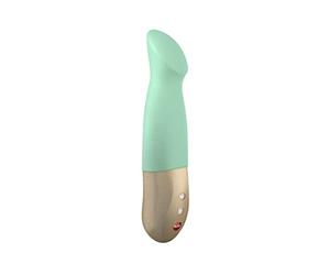 FUN FACTORY SUNDAZE | 4 en 1 Vibrador que pulsa | aleta | palpita y vibra | Masajeador para Mujer | 15 Modos de Vibración | Silicona médica (Pistachio)