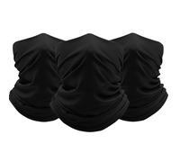 FUN FAN AMAZON - Pack 3 Bragas de Cuello Multifuncional para Hombre y Mujer | Bandana Tubular Térmica de Invierno para Moto, Ciclismo, Running y Senderismo | Pañuelo Diadema (Negro)