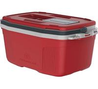 Fun Fan Line | Nevera Portátil Rígida | De Plástico Ultrarresistente | De Fácil Manejo Y Transporte | con Tapa Superior para Llaves Y Vasos | Ideal para Playa, Picnic Y Camping | 32 litros Roja