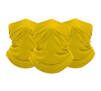 FUN FAN LINE - Pack 3 Bragas de Cuello Multifuncional para Hombre y Mujer | Bandana Tubular Térmica de Invierno para Moto, Ciclismo, Running y Senderismo | Pañuelo Diadema (Amarillo)
