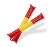 FUN FAN LINE - Pack 5 Pares Aplaudidores Hinchables Reutilizables | Palos Animación Ruidosos para Fiestas, Fútbol y Eventos | Cotillón Deportivo y Celebraciones (España x5)