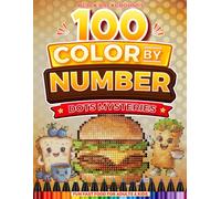 Fun Fast Food Dots Color by Number Mysteries: 100 Mosaic Dot Pixel Art Designs of Burgers, Pizza, Fries & More - Guided 20-Color Palette for kids and Adults