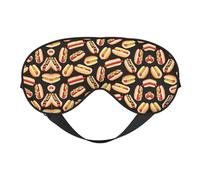 Fun Food Hot Dogs - Antifaz para dormir de seda sintética para relajación, con correa elástica ajustable, ideal para viajes y sueño profundo