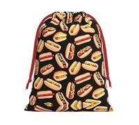 Fun Food Hot Dogs - Bolsa de regalo con cordón de 11.8 x 15.8 pulgadas con cierre de cinta roja para Halloween y Navidad, para adultos
