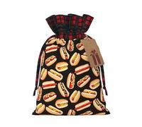 Fun Food Hot Dogs - Bolsa de regalo con cordón para Navidad, bolsas de Navidad, regalos de fiesta