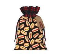 Fun Food Hot Dogs - Bolsa de regalo de gran capacidad de 4.7 x 6.9 pulgadas con cordón para tus regalos preciosos de Halloween, 1 unidad