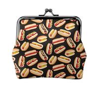 Fun Food Hot Dogs - Cartera ligera minimalista para viajes diarios y aventuras de viaje, Negro, One Size, Art Deco