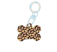 Fun Food Hot Dogs Impresión Moda Perro Etiquetas Acrílico Llavero Perro Forma de hueso de perro Etiquetas de patrón de doble cara para perros y gatos