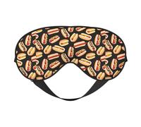 Fun Food Hot Dogs - Máscara de dormir suave con correa ajustable, bloqueo de luz, reversible, cómoda máscara de noche