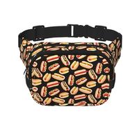 Fun Food Hot Dogs - Riñonera con cremallera y correa ajustable para correr, ciclismo, Black, Talla única