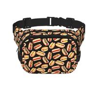 Fun Food Hot Dogs - Riñonera unisex de moda, elegantes riñoneras para entrenamientos, correr, viajar y senderismo, Black, Talla única