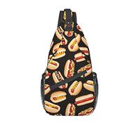 Fun Food Hot Dogs Sling Bag Anti-Ladrón Crossbody Ligero Pecho Hombro Mochila, para Viajes Senderismo Casual