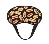 Fun Food - Máscara de ojos con estampado de perros calientes para adultos y niños, para viajes, hogar, hotel, avión, camping, ayuda para dormir