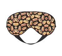 Fun Food - Máscara de ojos para dormir con estampado de perros calientes, máscara suave para el hogar y camping, bloquea la luz, cómoda para la mayoría de los usuarios