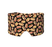 Fun Food - Máscara para dormir con diseño de perros calientes y orejeras, diadema ajustable para yoga, viajes, mantiene el calor y ayuda cómoda