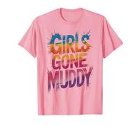 Fun Girls Gone Muddy Mud Run Trail Mudder Queen Pink Mudding Camiseta
