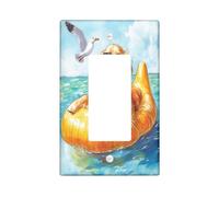 Fun Golden Retriever - Cubierta decorativa para interruptor de 1 banda, diseño de escena de verano Chien, placa frontal eléctrica para decoración de dormitorio y sala de estar