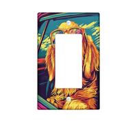 Fun Golden Retriever - Cubierta decorativa para interruptor de 1 banda, diseño de perro Golden Retriever, placa frontal eléctrica para decoración de dormitorio y sala de estar